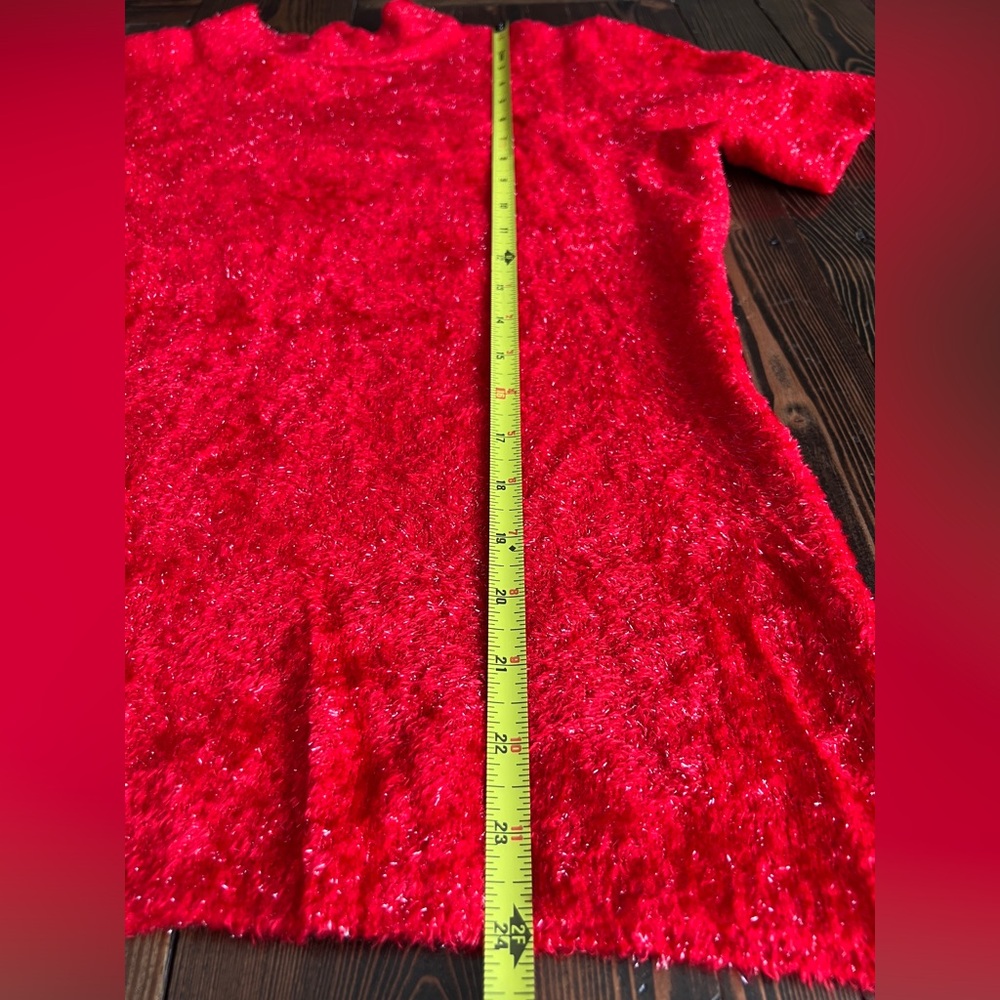 FRANCO VALERI • Red Sparkle Top glitter partycore Y2K holiday glam festival FV L - Picture 10 of 13